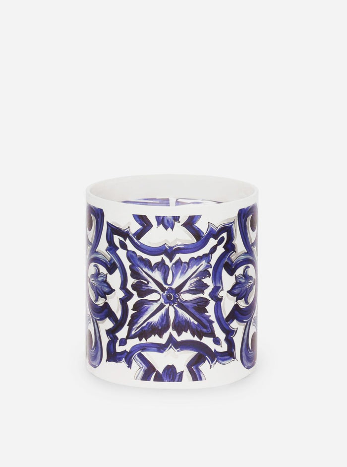 Sicilian Neroli And Lemon Scented Candle With Blue Mediterraneo Print Dolce & Gabbana Blu Candles