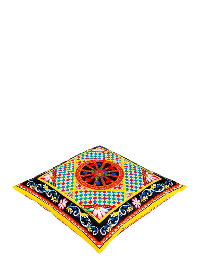 Multicolor Square Cushion With All-Over Graphic Print Cotton Home Cushions