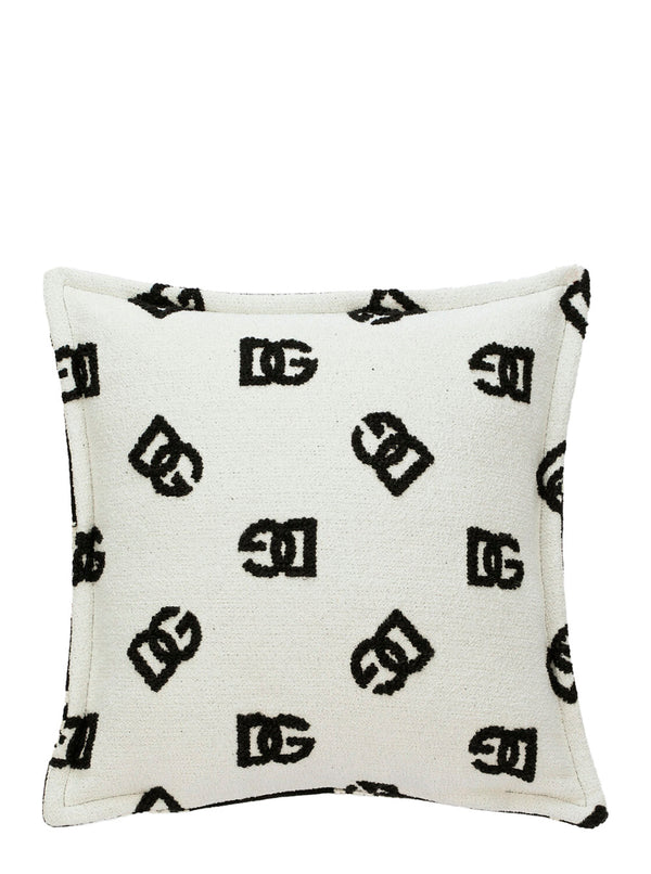 Square Cushion White-Black White/black Cotton Cushions