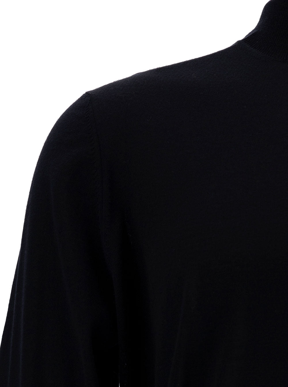 Blue Turtleneck with Long Sleeves in Wool Man Blu Virgin Jersey
