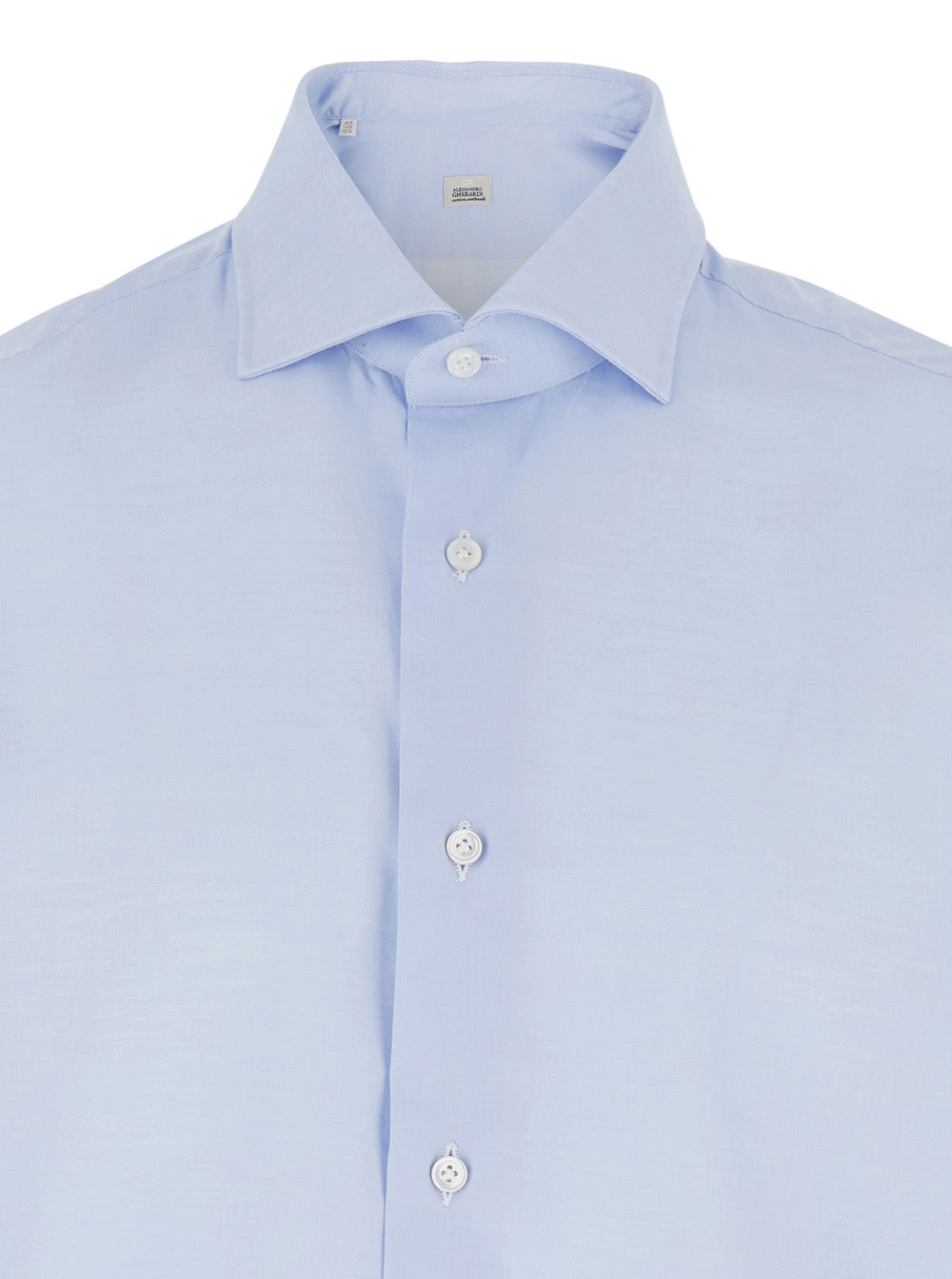 Light Blue Shirt with Classic Collar in Cotton Blend Stretch Man And Blouses