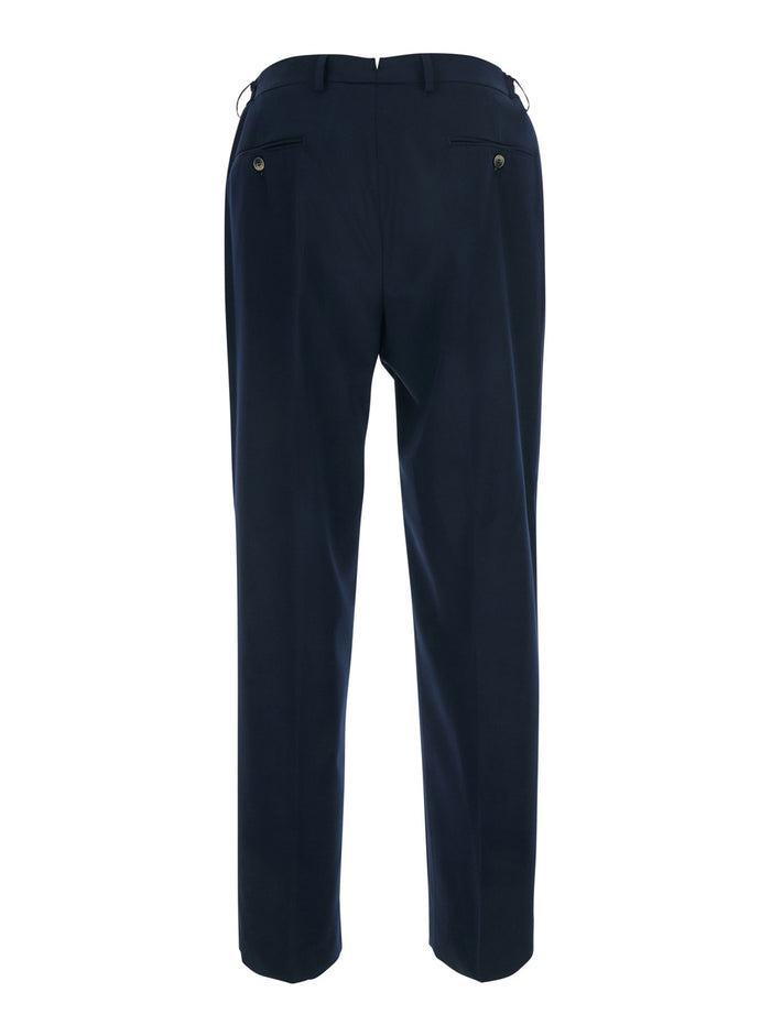Blue Suit Pants With Pockets And Front Closure. Tech Fabric. Blue. Man Blu Trousers