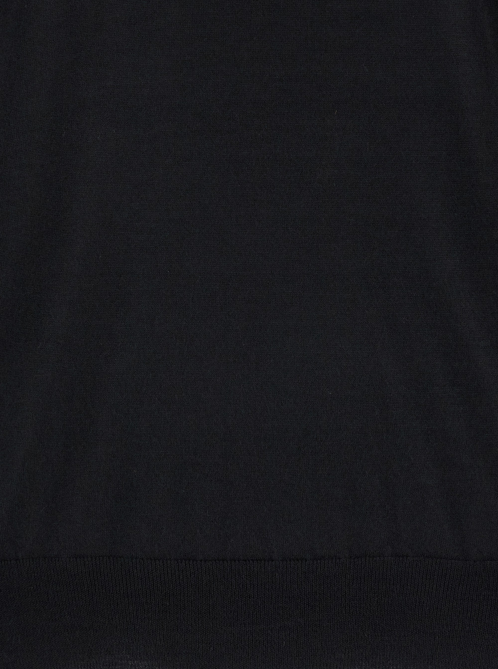 Black Crewneck Sweater in Wool and Cashmere Man Merinos Silk Jersey