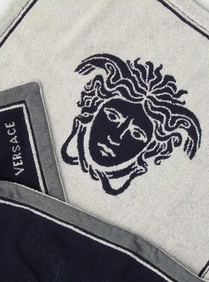Sport Towel Terry Medusa Jacquard Blu Towels