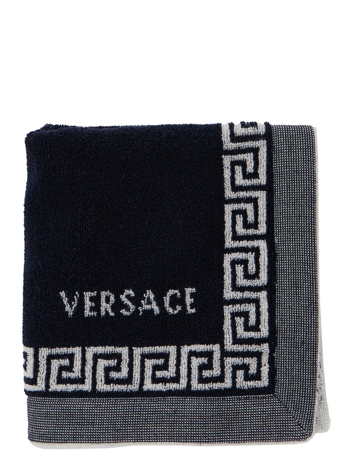 Sport Cloth Terry Medusa Jacquard Blu Towels