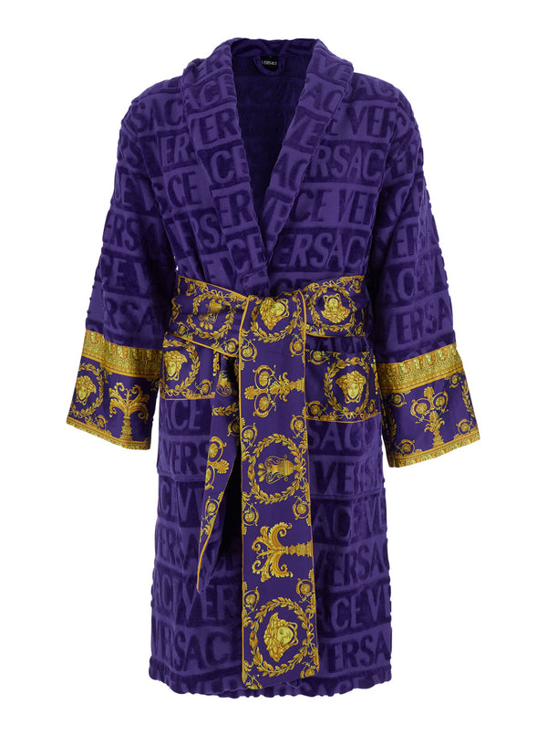 Bathrobe I Heart Baroque Violet Cotton Towels & Bath Robes