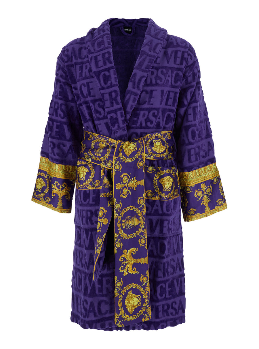Bathrobe I Heart Baroque Violet Cotton Towels & Bath Robes