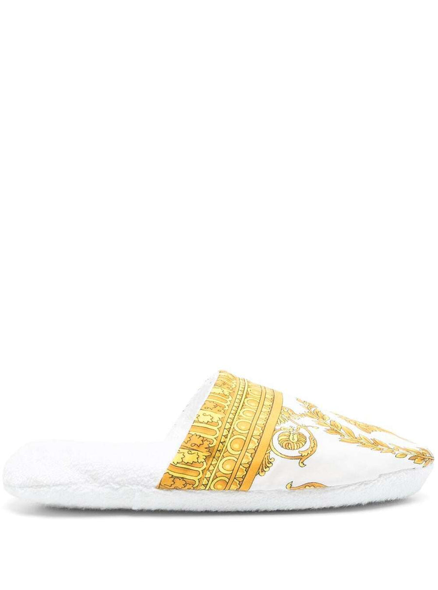 Slippers Both Slides Ecoleather White Cotton