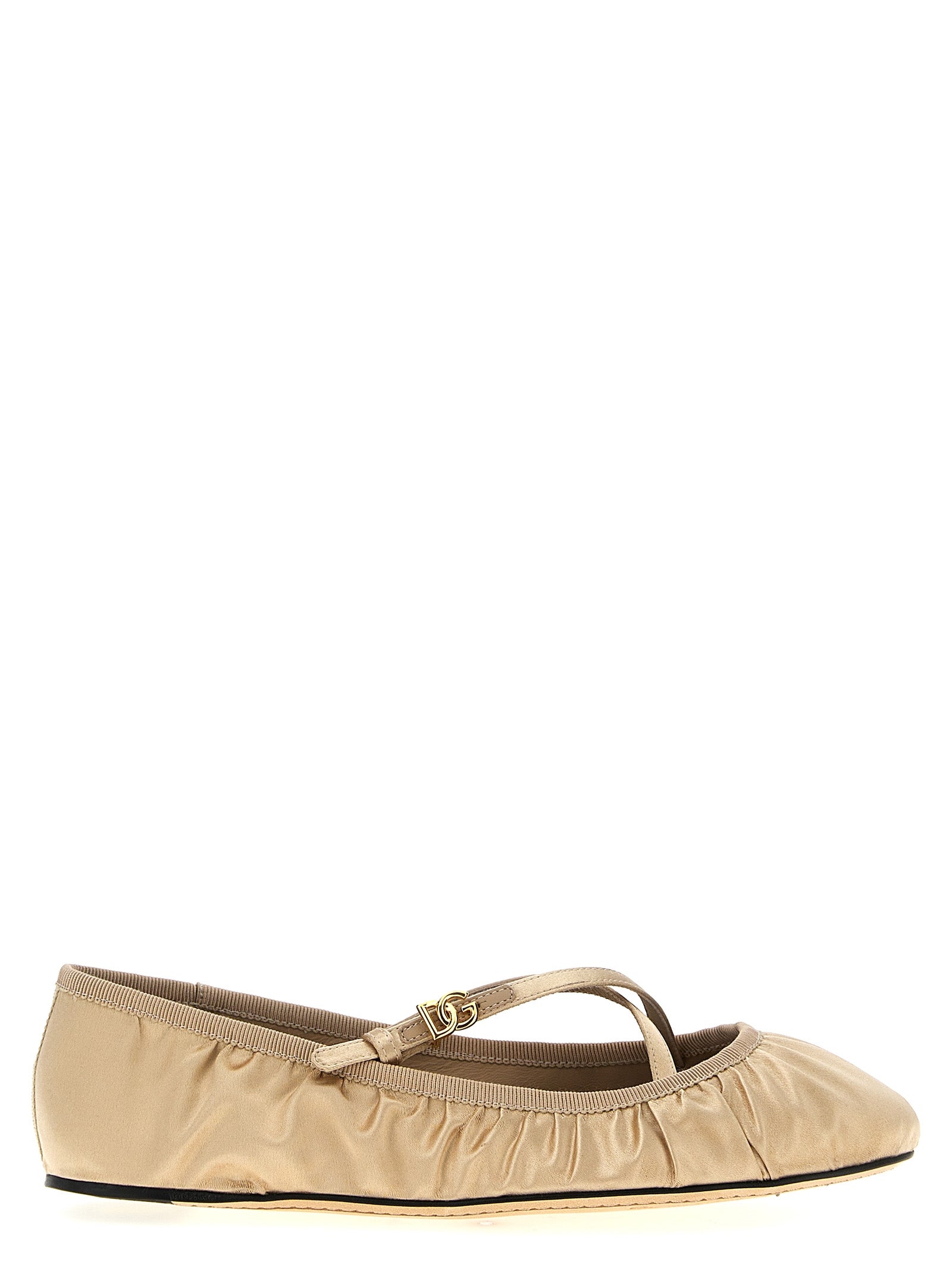 Vally ballet flats Beige Viscose Cotton Silk Flat Shoes