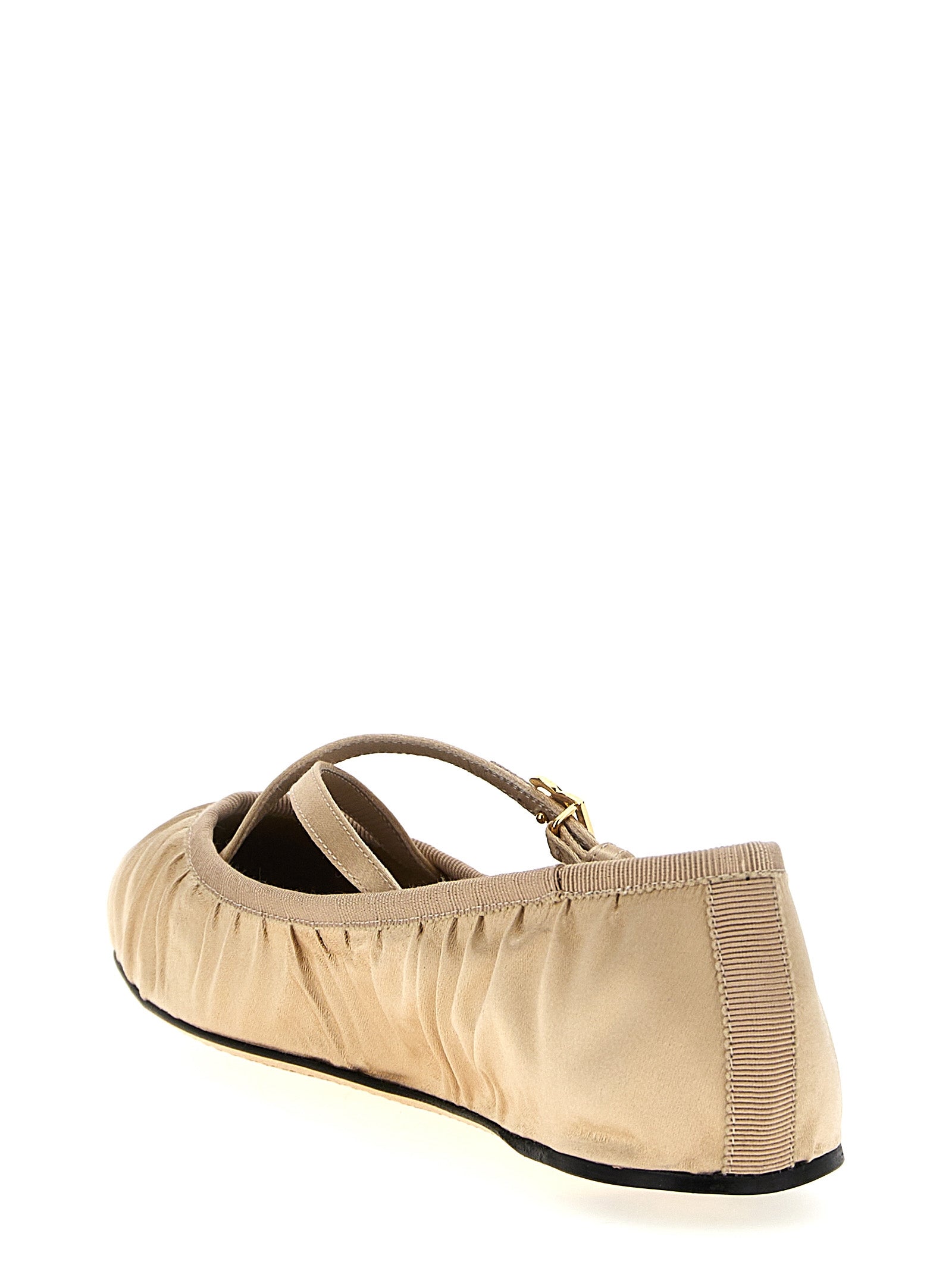 Vally ballet flats Beige Viscose Cotton Silk Flat Shoes