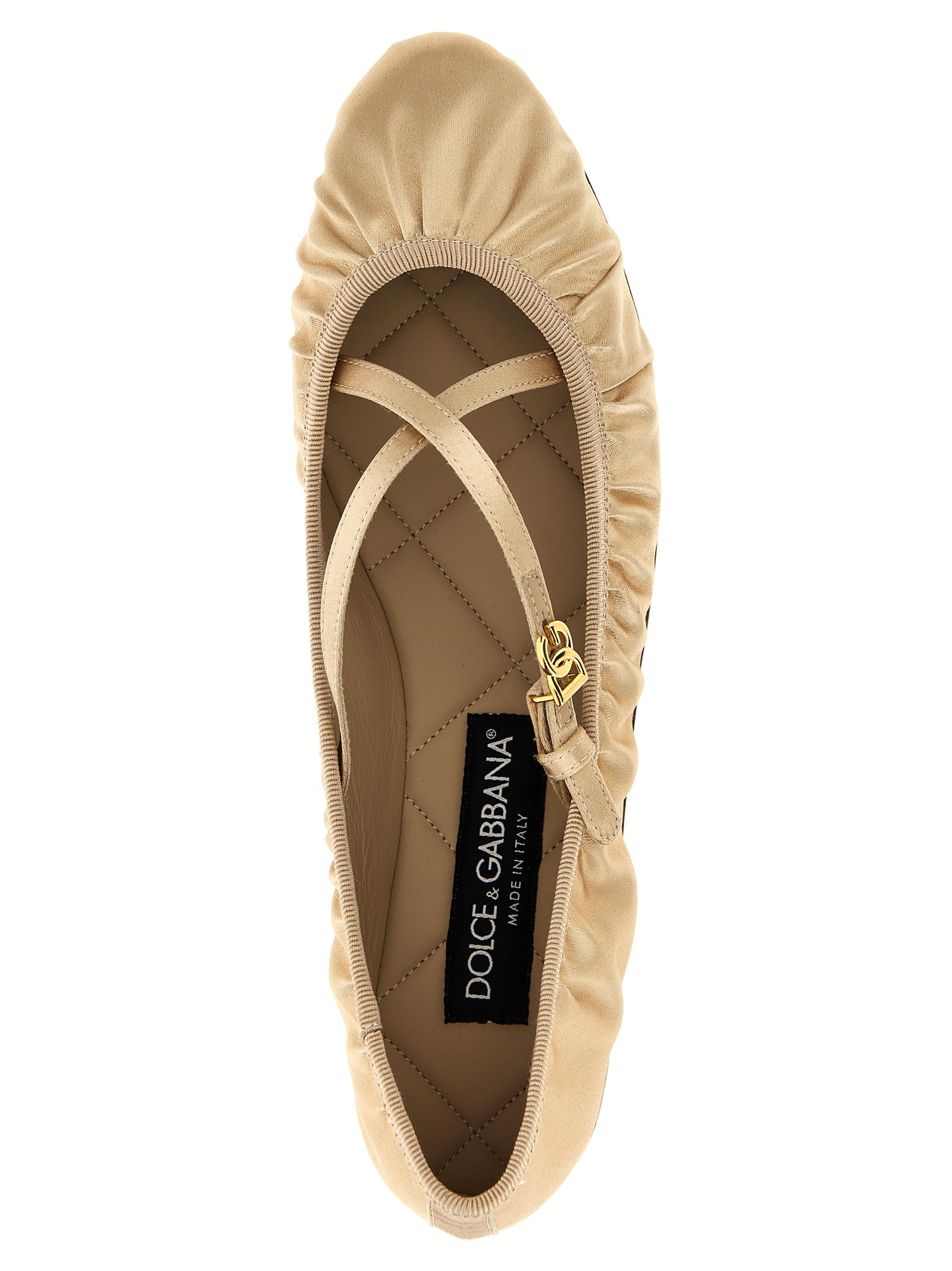 Vally ballet flats Beige Viscose Cotton Silk Flat Shoes