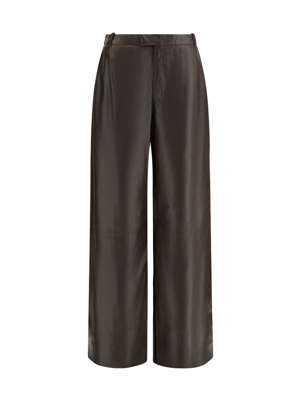 Arma 100% Leather trousers in brown