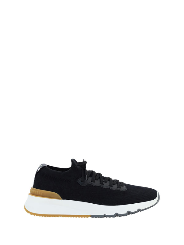 Brunello Cucinelli Upper: 100% cotton; Sole: 100% rubber sneakers in black
