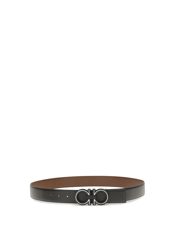 Belt Reversible Leather Patterned Navy Blue Calf