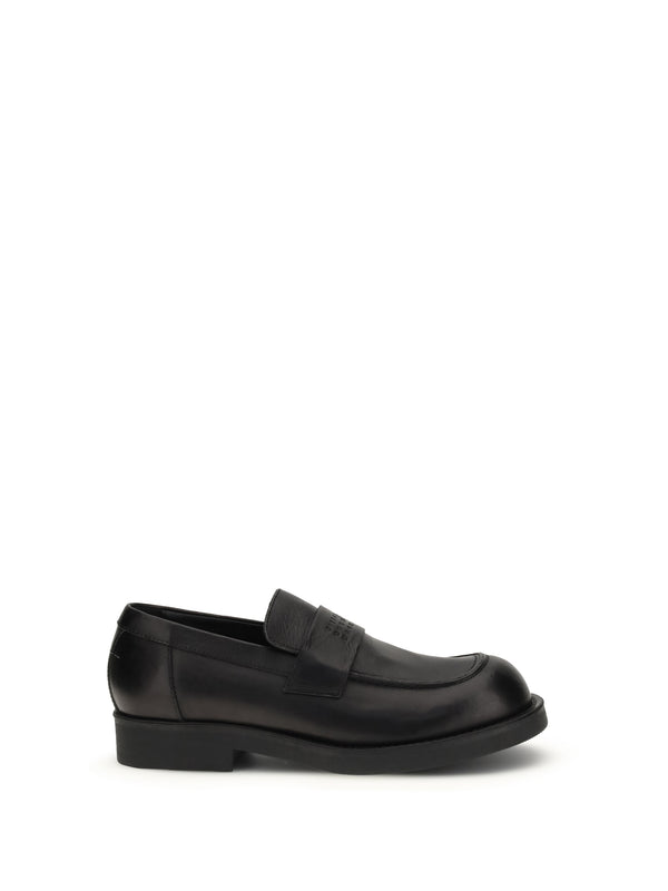 MM6 Maison Margiela Upper: 100% calf leather; Sole: 100% rubber loafer in black
