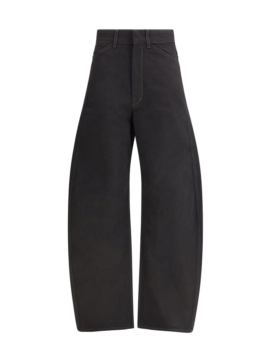 Lemaire 100% Cotton trousers in black