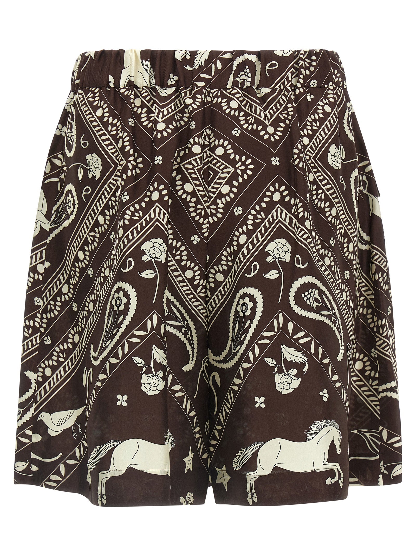 Bandana print bermuda shorts Brown Silk Bermuda