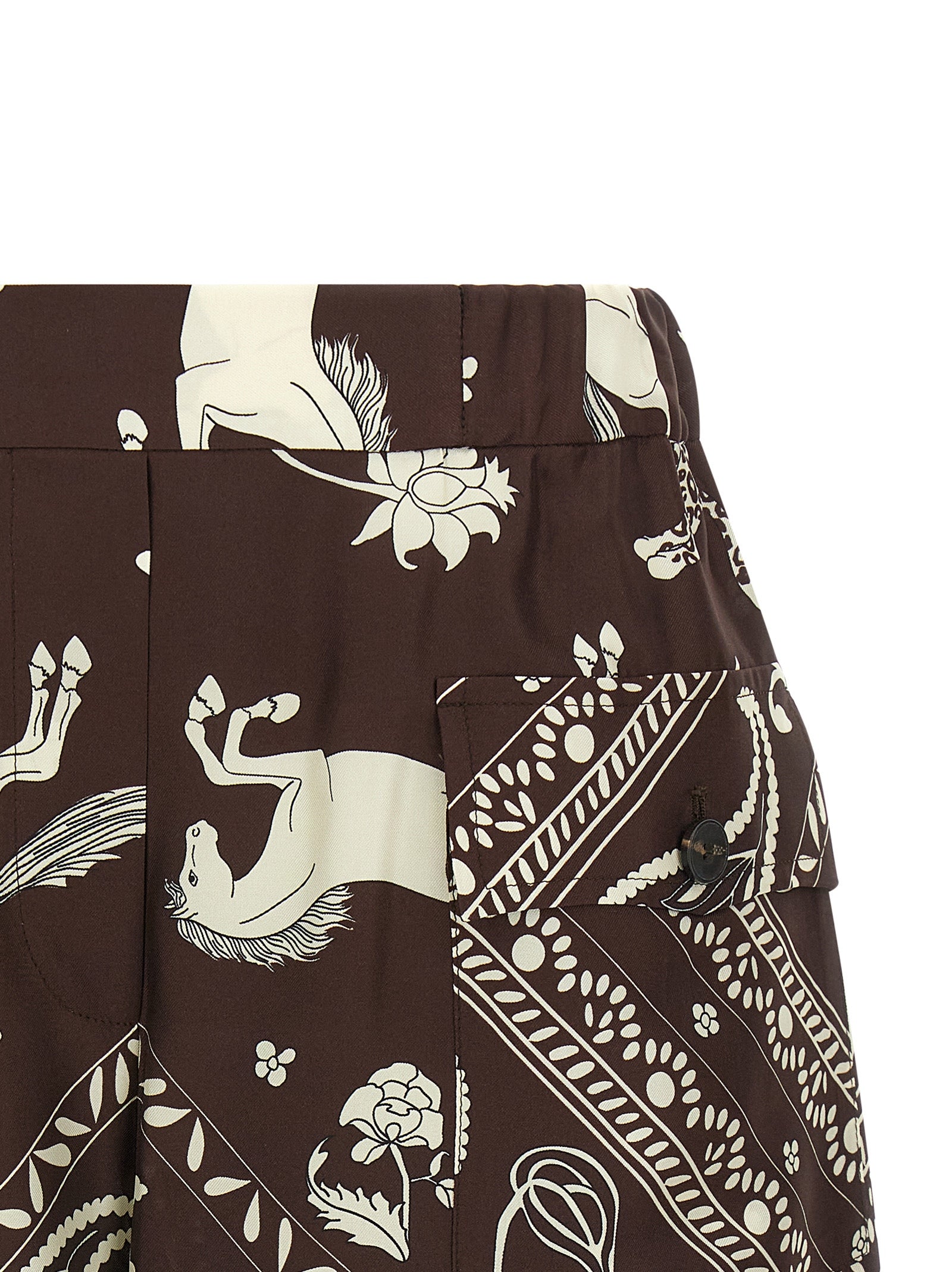 Bandana print bermuda shorts Brown Silk Bermuda