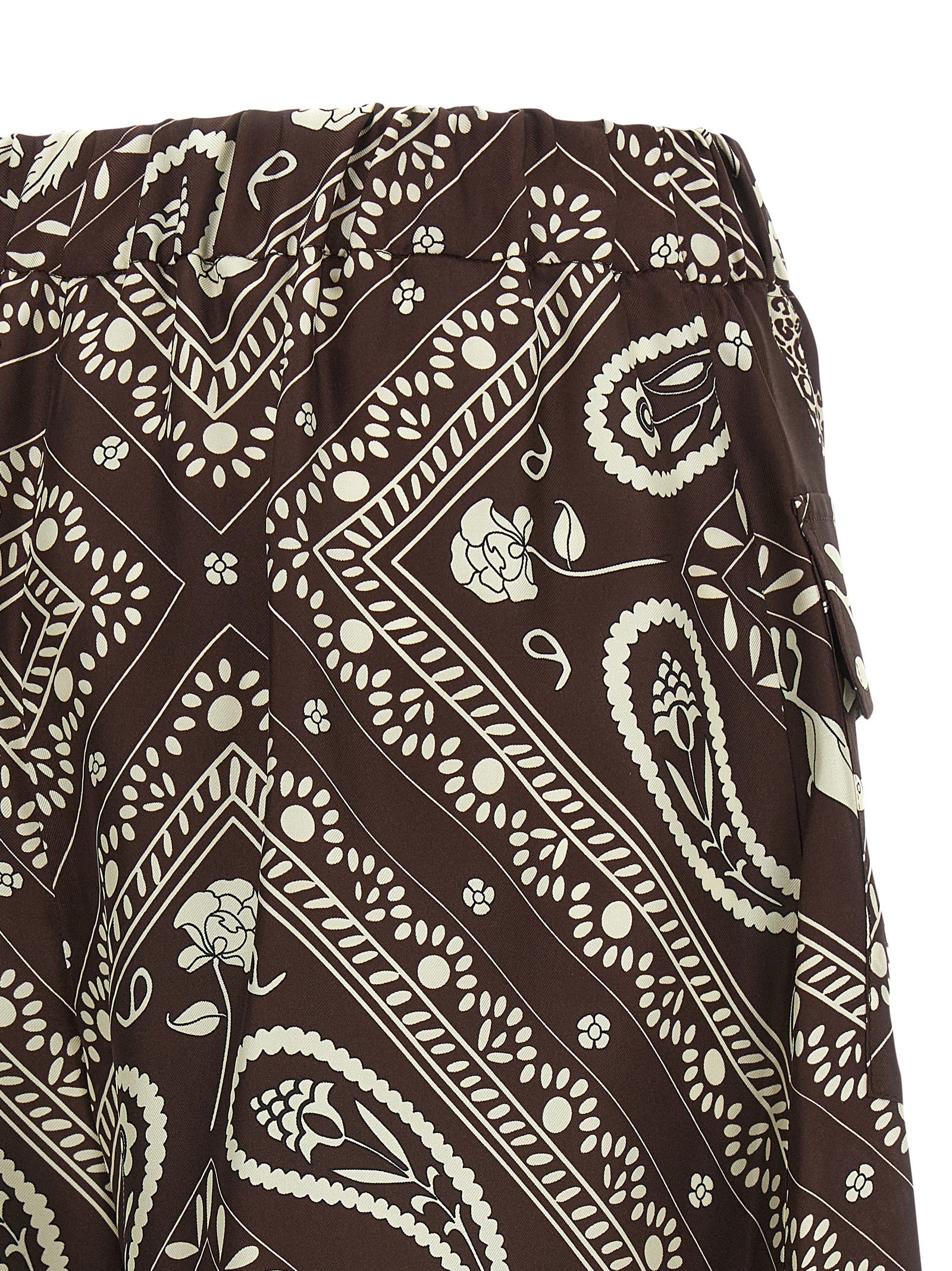 Bandana print bermuda shorts Brown Silk Bermuda