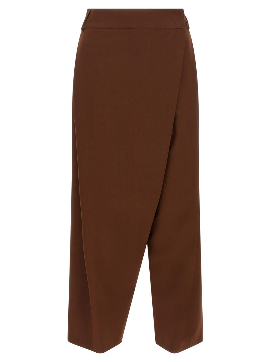Alberto Biani Asymmetrical Panel Trousers — Brown