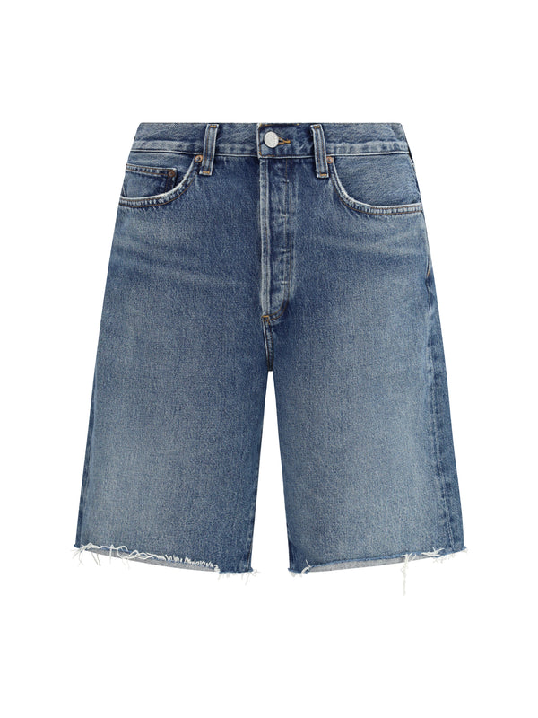 Agolde 100% Cotton denim shorts in blue