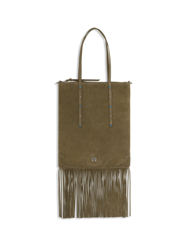Pinko 100% Calf Leather Bos Taurus shoulder bag in green