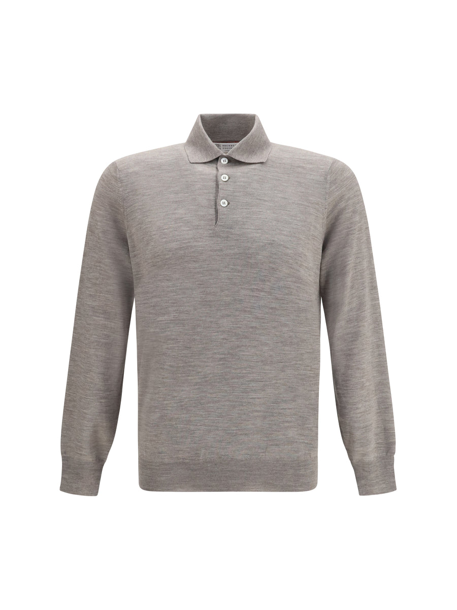 Virgin Wool Polo Sweater Roccia+nebbia Shirts