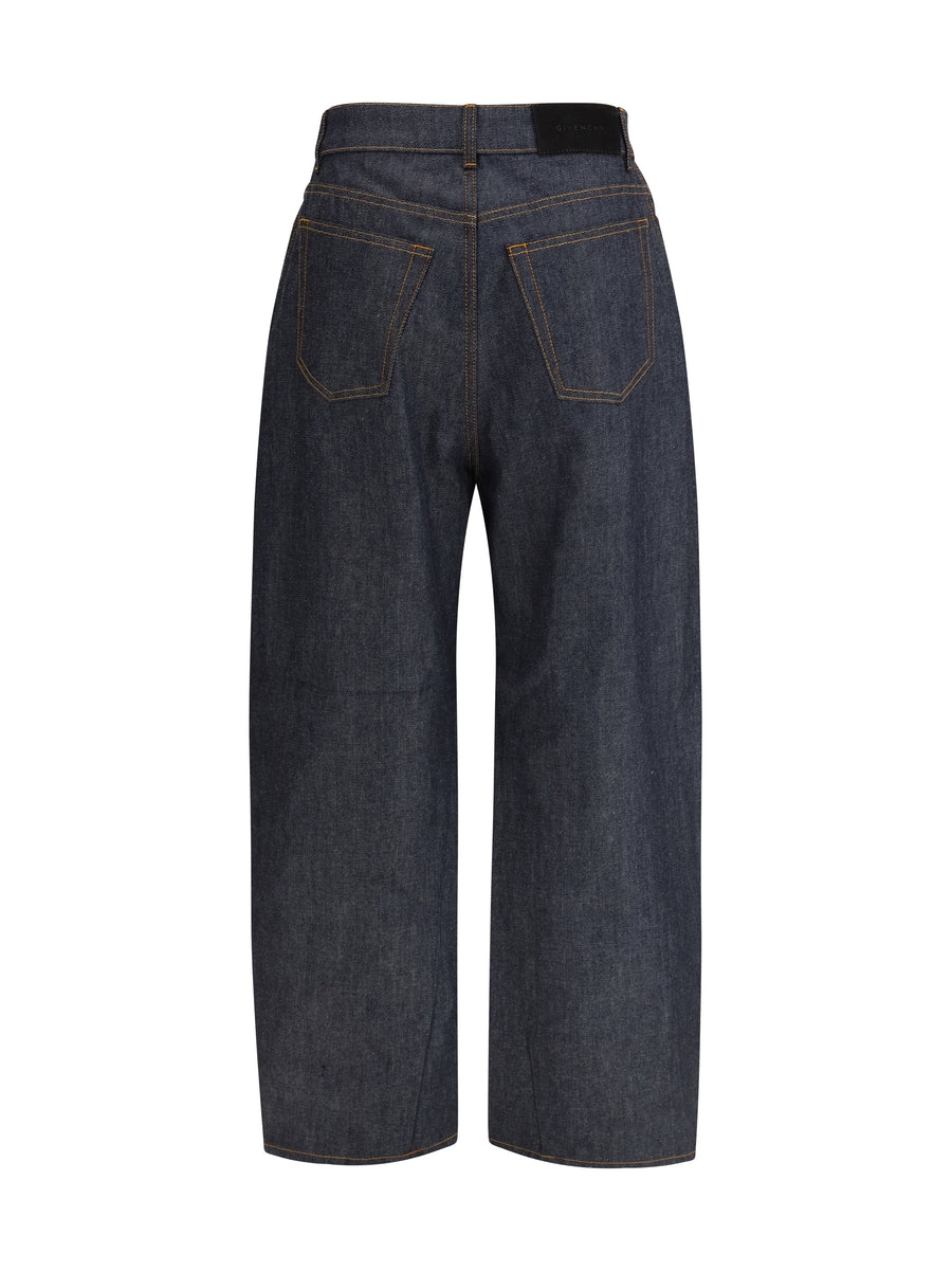 Denim Pants Raw Cocoon Dark Blue Cotton Jean