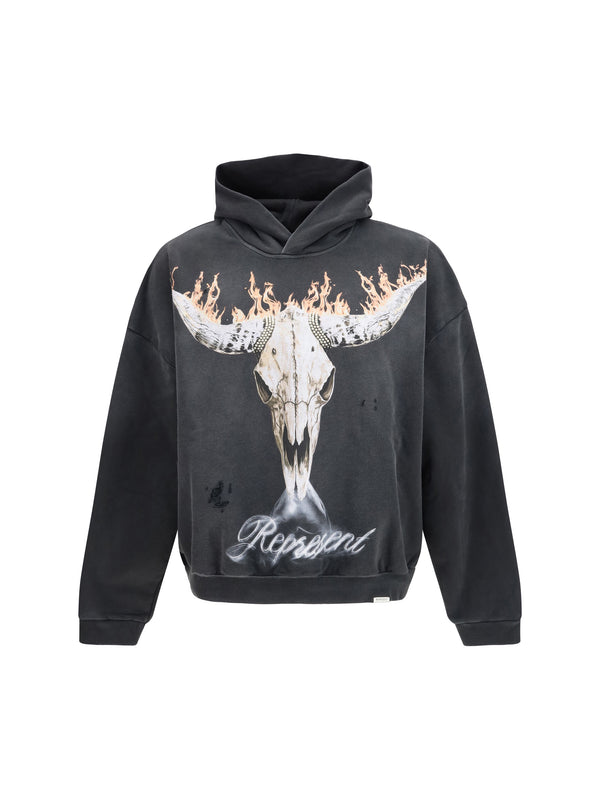 Represent 100% Cotton hoodie in black