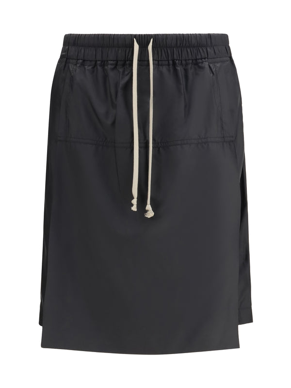Moncler + Rick Owens 100% Polyester bermuda in black