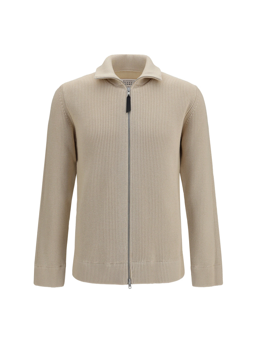 Maison Margiela 40% Wool Ovis Aries; 60% Cotton cardigan in beige