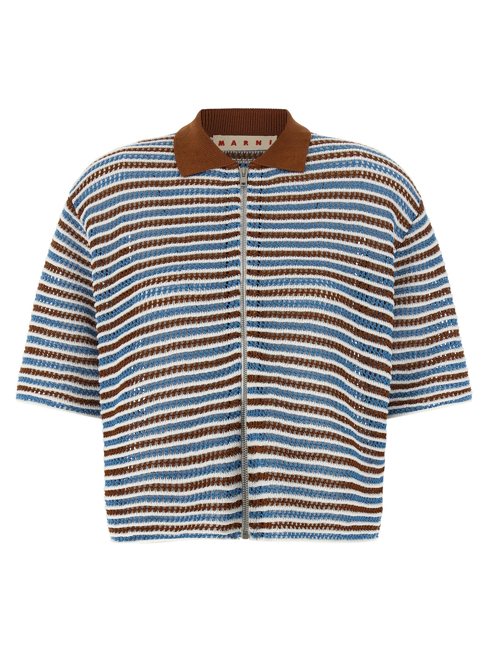 Striped crochet cardigan Multicolor Cotton Sweater, Cardigans