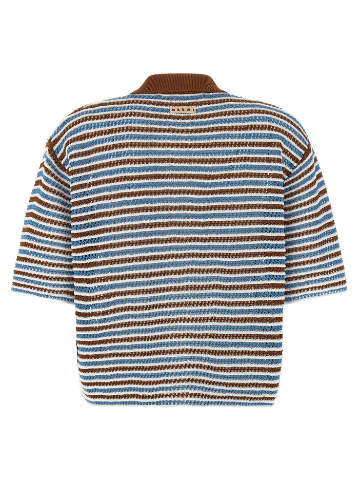 Striped crochet cardigan Multicolor Cotton Sweater, Cardigans