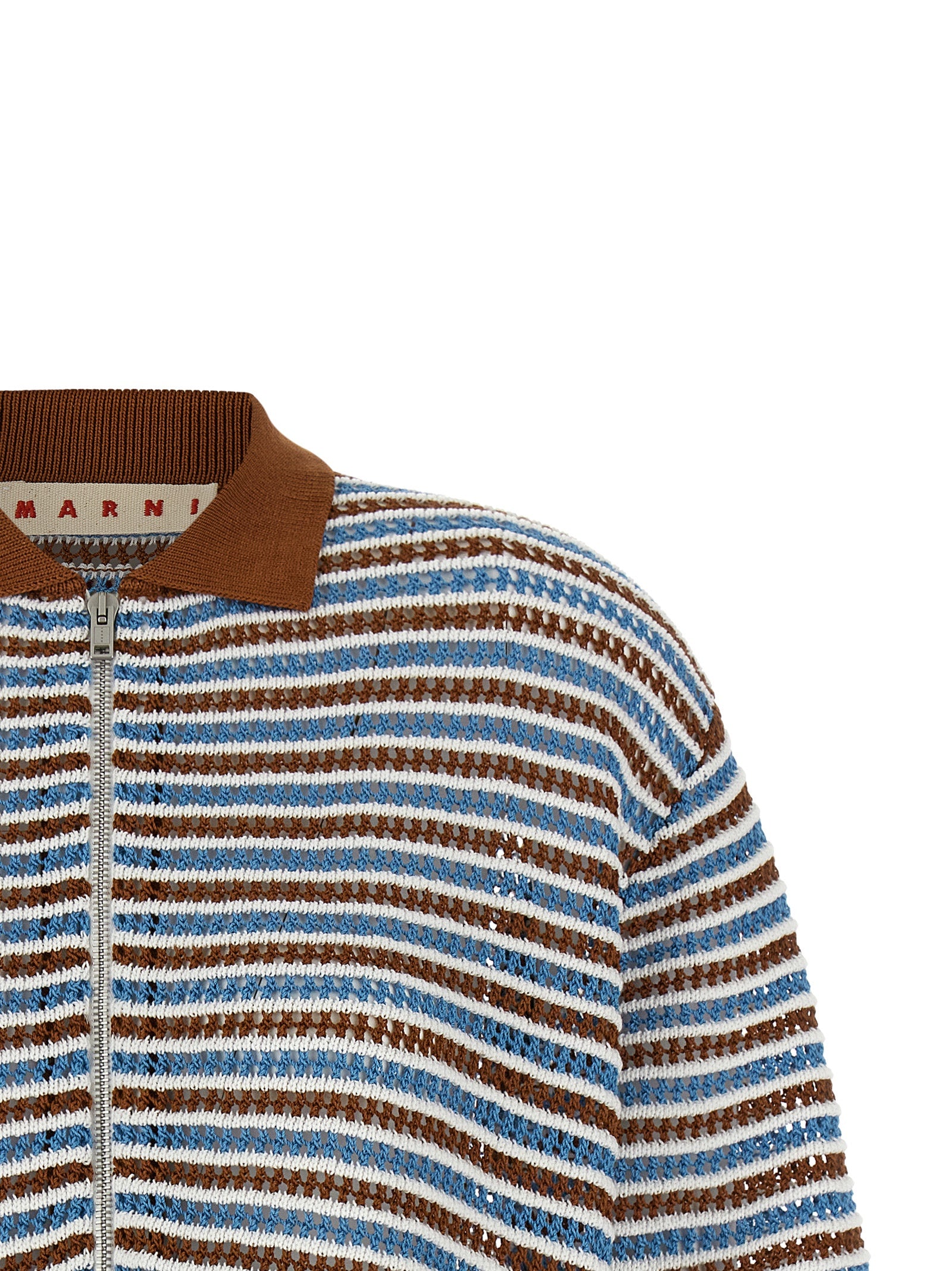 Striped crochet cardigan Multicolor Cotton Sweater, Cardigans