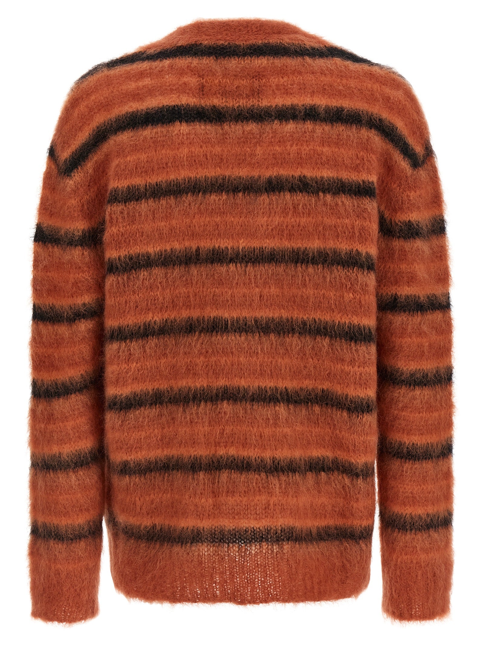 Brushed striped cardigan Orange Wm Pl Sweater, Cardigans