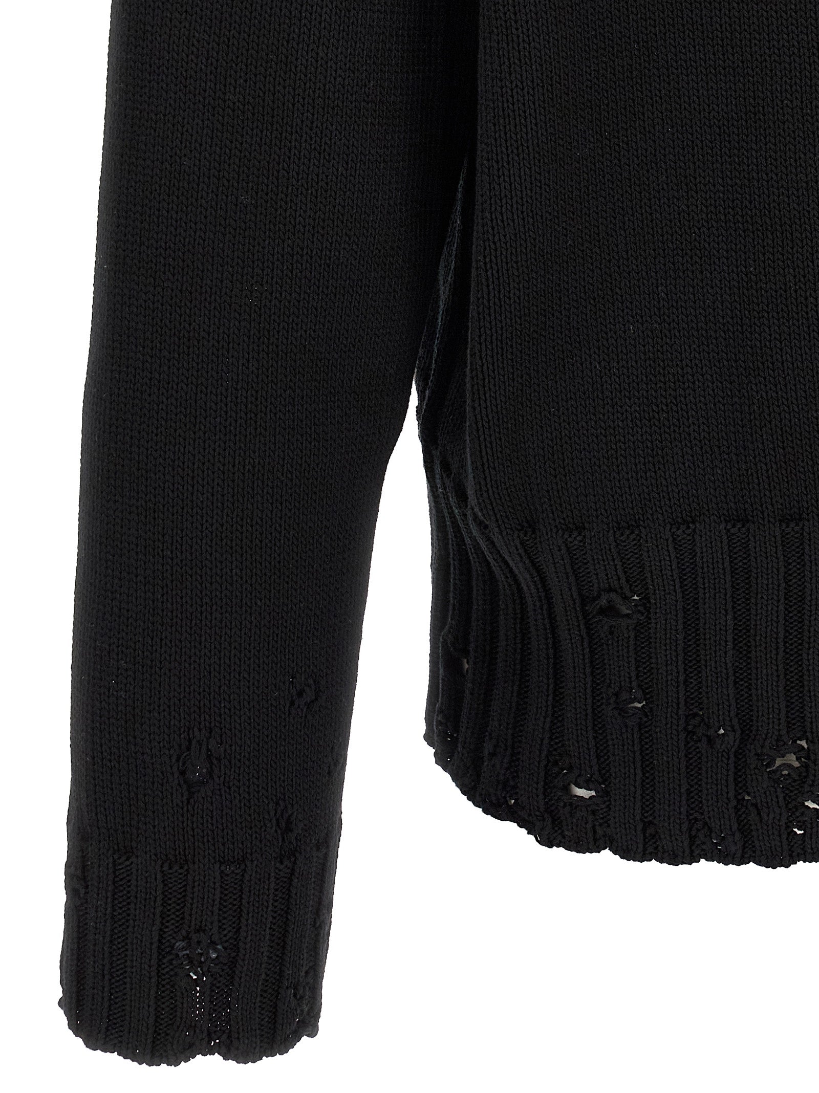 Logo embroidery cardigan Black Cotton Sweater, Cardigans