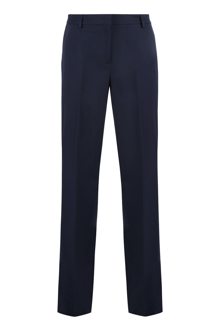 Stretch Viscose Trousers Blue Elastane Straight