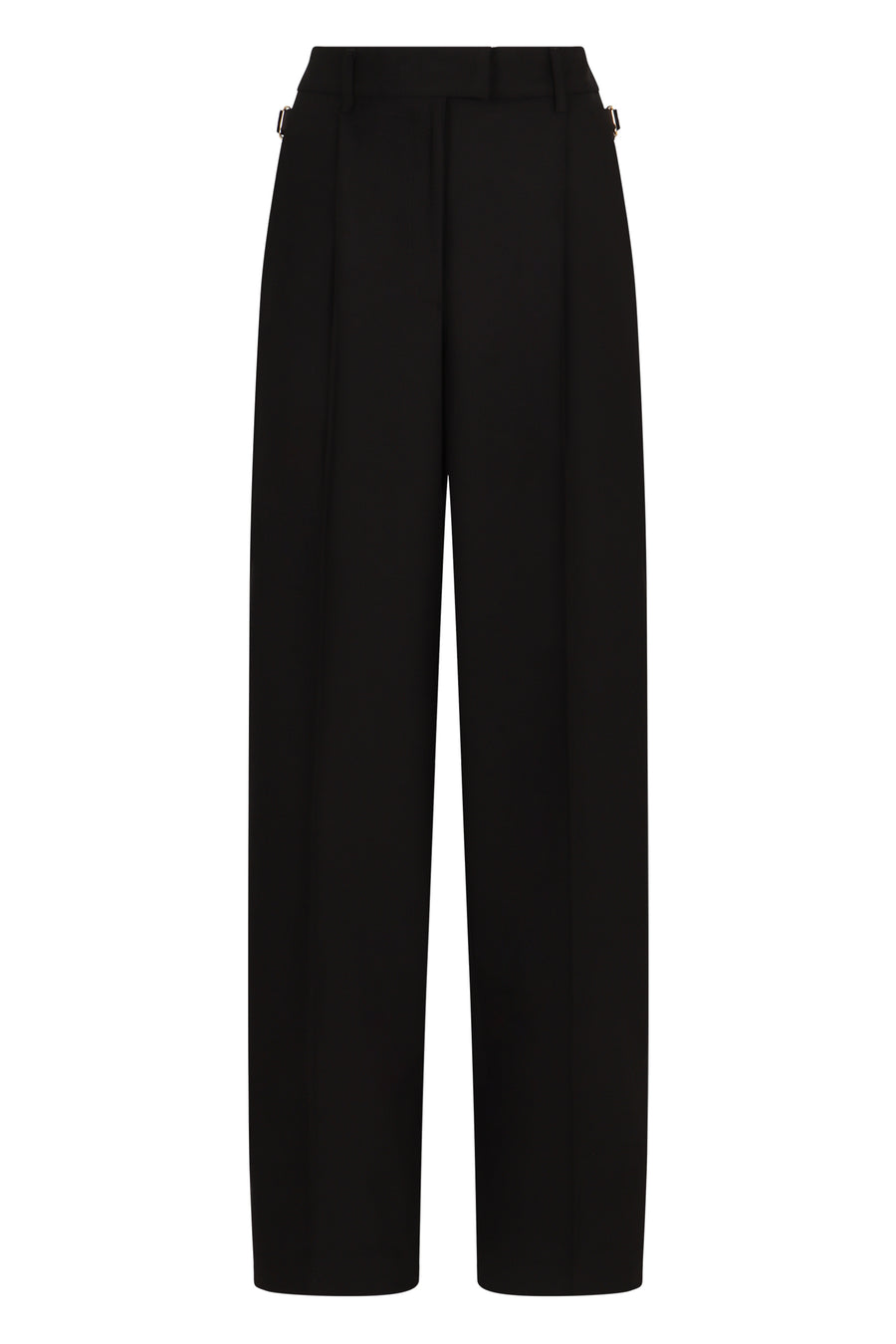 Black Virgin Wool Trousers Straight