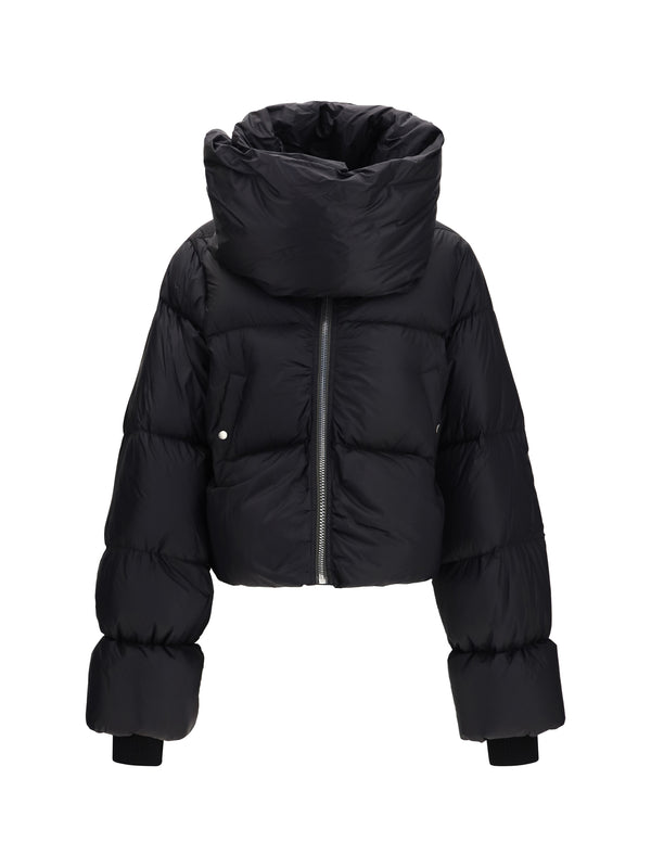 Padded Funnel Neck Jacket Black Down