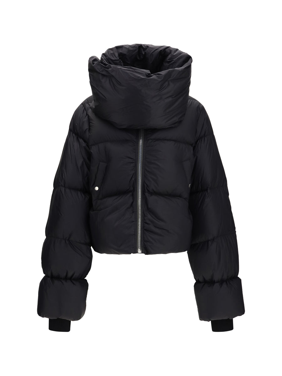 Padded Funnel Neck Jacket Black Down