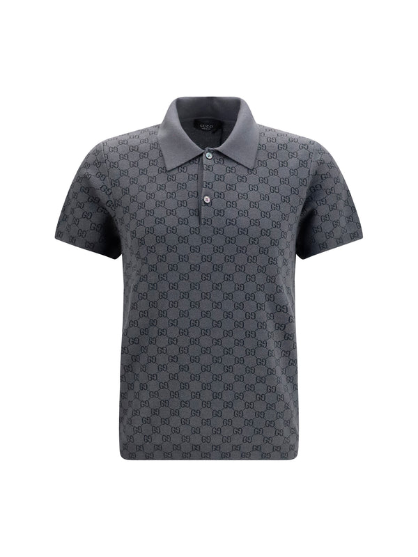 Gucci 51% Wool; 49% Silk polo shirt in gray