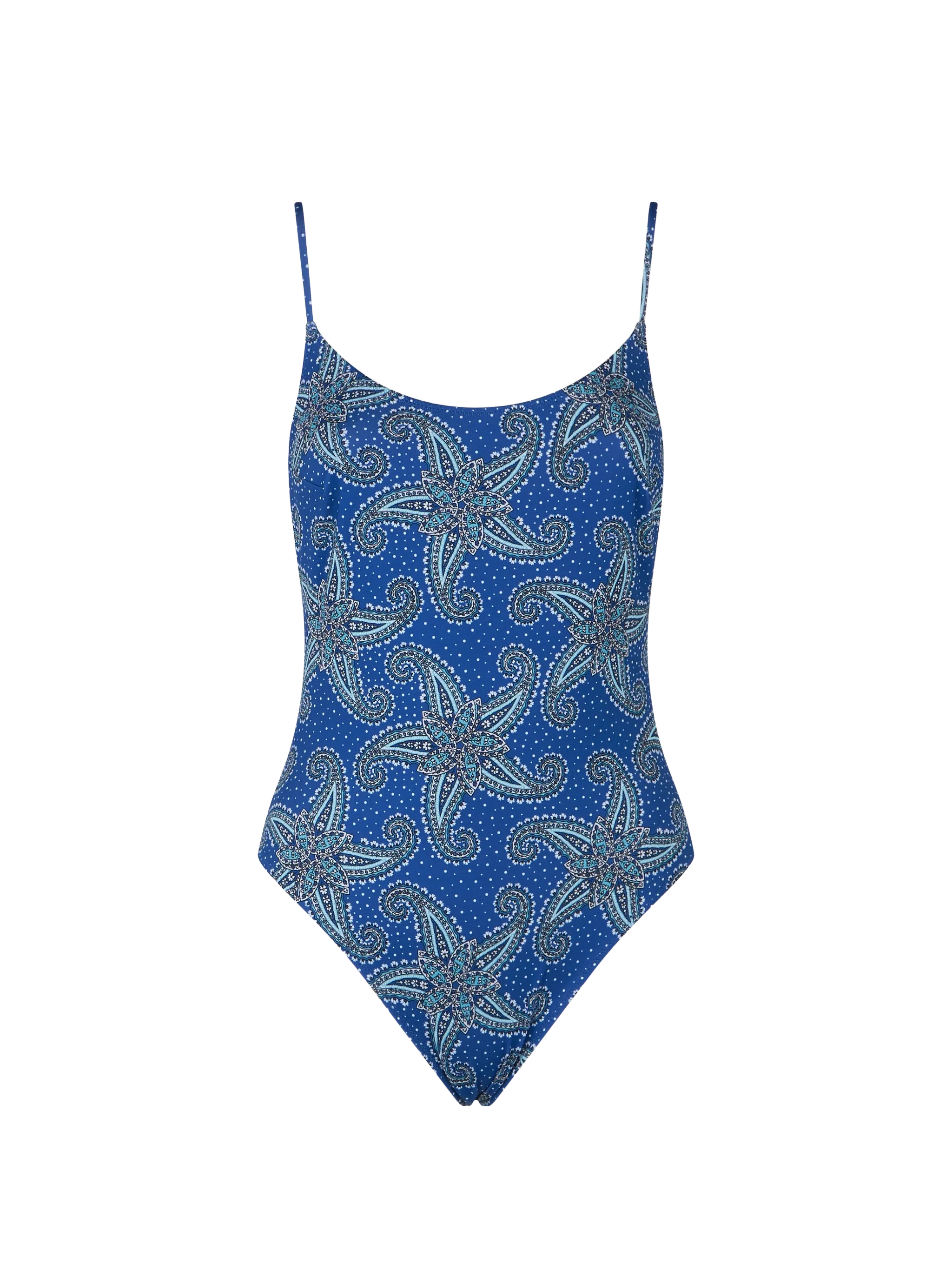 Paisley Star Print One Piece Swimsuit Blue