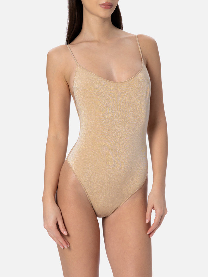 Cecille Lurex One-Piece Swimsuit White One Piece