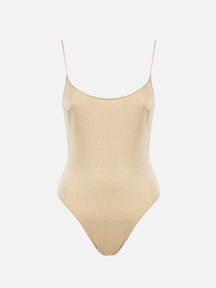 Cecille Lurex One-Piece Swimsuit White One Piece
