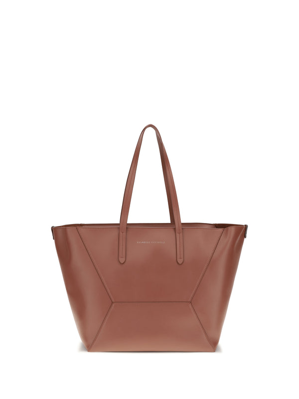 Brunello Cucinelli 100% Calf Leather (Bos Taurus) tote bag in brown