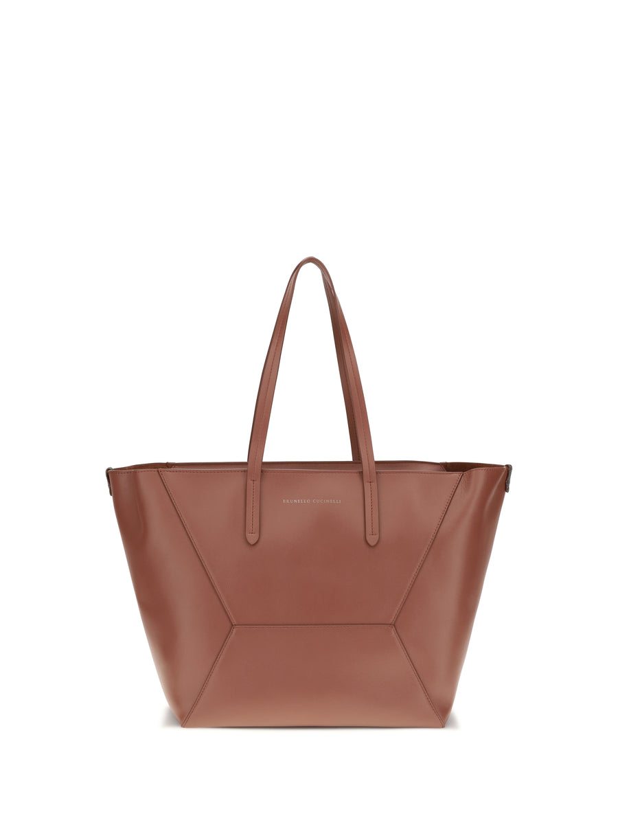Brunello Cucinelli 100% Calf Leather (Bos Taurus) tote bag in brown