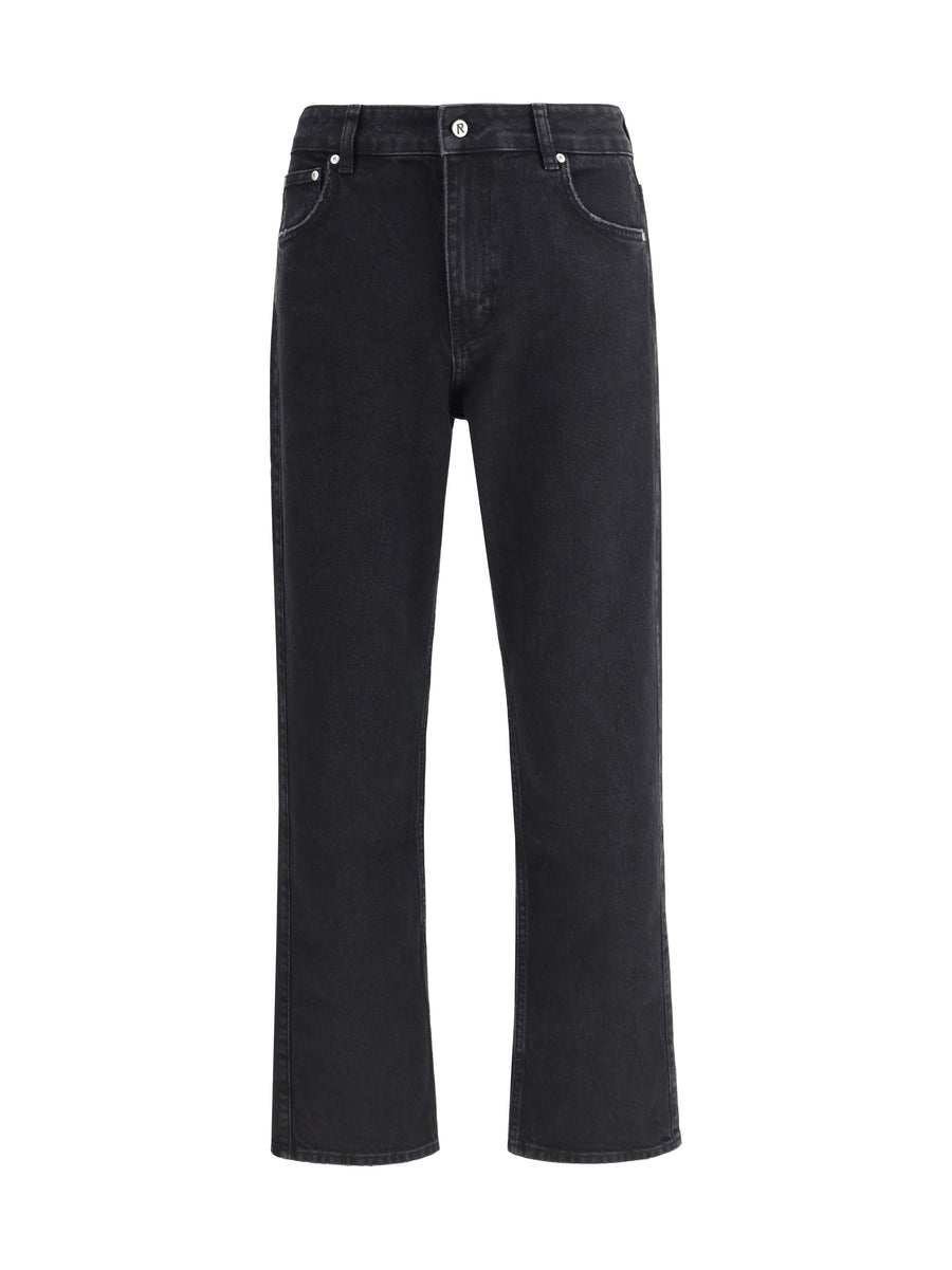 Straight Leg Jeans R2 Black Cotton