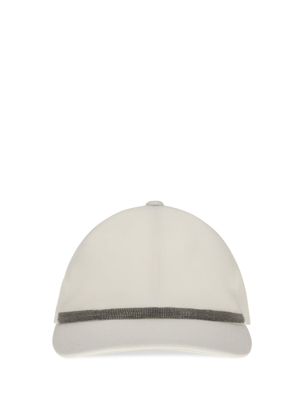 Baseball Cap With Monili Embellishment Naturale Cotton Hats E Hairbands