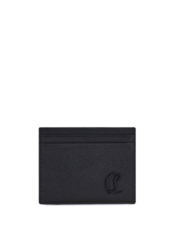 Christian Louboutin 100% Calf Leather Bos Taurus card case in black