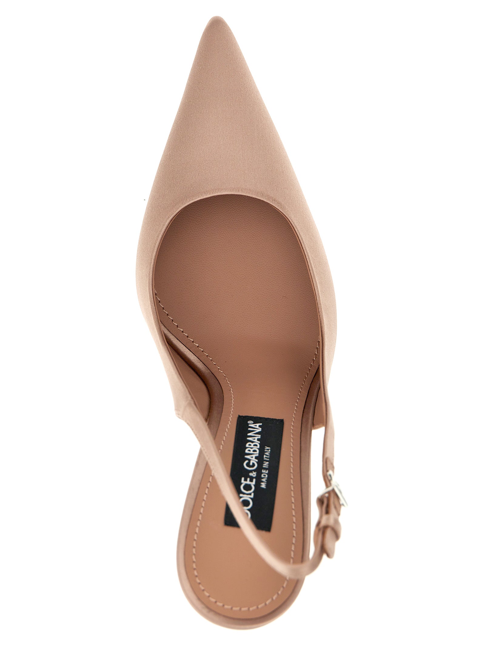 Satin Slingbacks Pink Viscose Pumps
